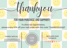 Load image into Gallery viewer, Customizable Thank You Cards PNG.

