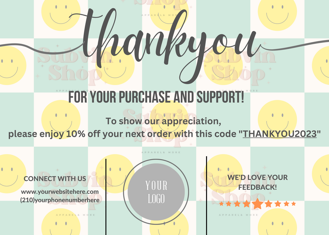 Customizable Thank You Cards PNG.
