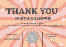 Load image into Gallery viewer, Customizable Thank You Cards PNG.
