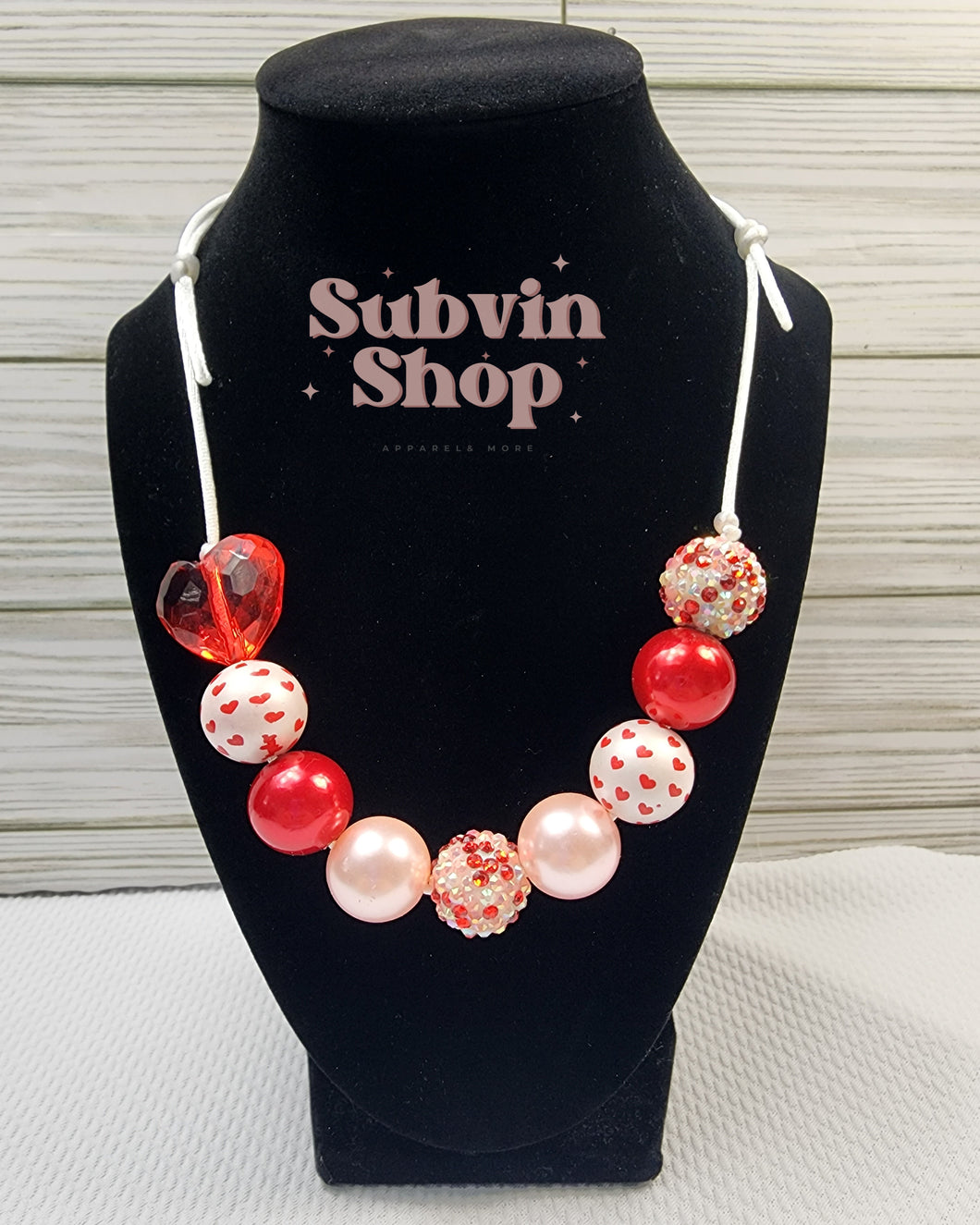 Valentine's Bubblegum Bead Necklaces